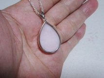 10月の誕生石!淡いピンク色の可愛らしいミルキーピンクオパール【蛋白石】のシルバートップ_画像4