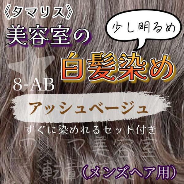 タマリス　すぐに染めれる白髪染めセットM アッシュベージュ8 （少し明るめ）　グレイカラー　メンズ用