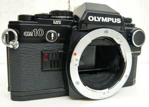 昭和レトロ 当時物 RETRO CAMERA「OLYMPUS オリンパス フィルム カメラ 一眼レフ ボディ OM10 ブラック マニュアルアダプター付」
