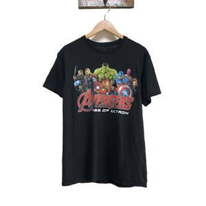 USA 古着 マーベル MARVEL 半袖 Tシャツ キャプテンアメリカ アイアンマン ハルク ブラック メンズM BA0269