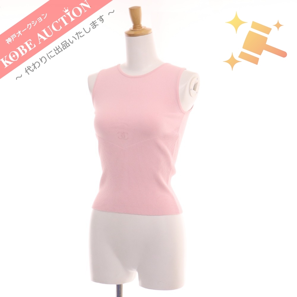 ヤフオク! -「シャネル セーター 38」(ノースリーブセーター 公式正規店 シャネルトップスノースリーブ38 Tシャツ/カットソー(半袖/袖なし)