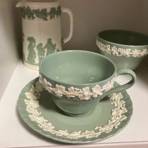 WEDGWOOD クイーンズウエア カップ&ソーサー　グリーン