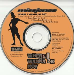 MISS JONES/WHERE I WANNA BE BOY-REMIX プロモ　CDシングル