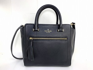 極美品★送料無料★ kate spade ケイトスペード レザー 2Way ショルダーバッグ トートバッグ ブラック