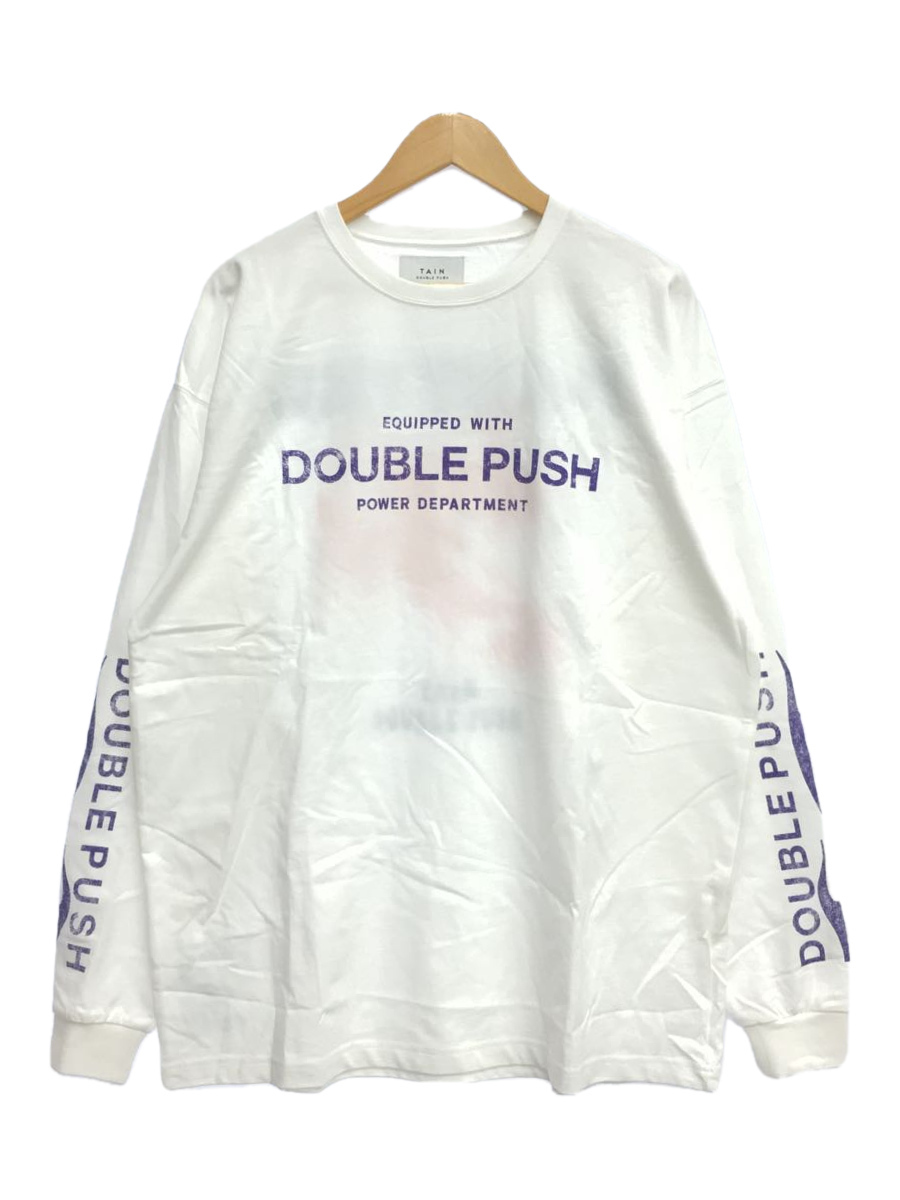 TAIN DOUBLE PUSH/長袖Tシャツ/L/コットン/WHT