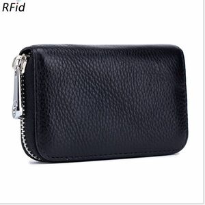  card-case original leather new goods card inserting men's lady's unisex storage traveling abroad credit skimming prevention RFID black 