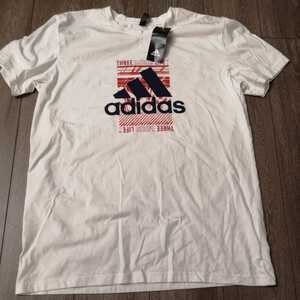 木4★☆　アディダス　アディダスTシャツ　ホワイト adidas 半袖Tシャツ　XOサイズ 身幅52着丈72☆★