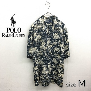 HZ8963★Polo by RalphLauren : CALDWELL レーヨンアロハシャツ★M★深緑 ポロラルフローレン オールド