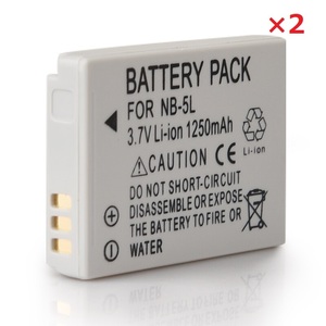 【送料無料】2個セット NB-5L NB5L Cannon キャノン リチウムイオンバッテリー 1400mAh IXY DIGITAL 95IS 互換品