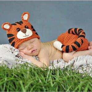 寝相アート 赤ちゃん ベビーニューボーンフォト 虎 とら コスチューム 撮影 寝相アート 年賀状 アルバム