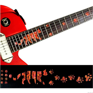 猫足 アバロン RED インレイシール インレイステッカー ギター ウクレレ 滑りにくい ライブ向き かっこいい 汎用性 人気 プレゼント 贈り物