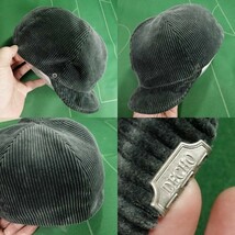 □DECHOデコー コットン100% コーデュロイ 短つば FRENCH WORK OLD CAP チャコールグレー 美品!!!□_画像5