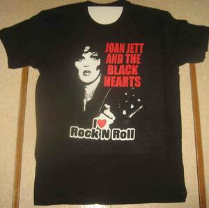 JOAN JETT　ジョーン.ジェット　I Love Rockn Roll　Tシャツ　黒地に白と赤　M.　L.　2L　3L　の4サイズ有り