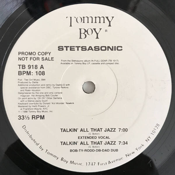 Stetsasonic - Talkin' All That Jazz (USオリジナル/プロモ/Promo/ミドル)