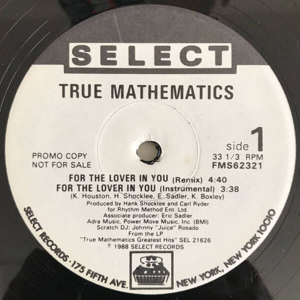 True Mathematics - For The Lover In You (USオリジナル/プロモ/Promo/ミドル/ニュースクール)