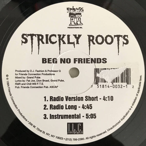 Strickly Roots - Beg No Friends (Independent Label) (USオリジナル/アングラ/ニュースクール)