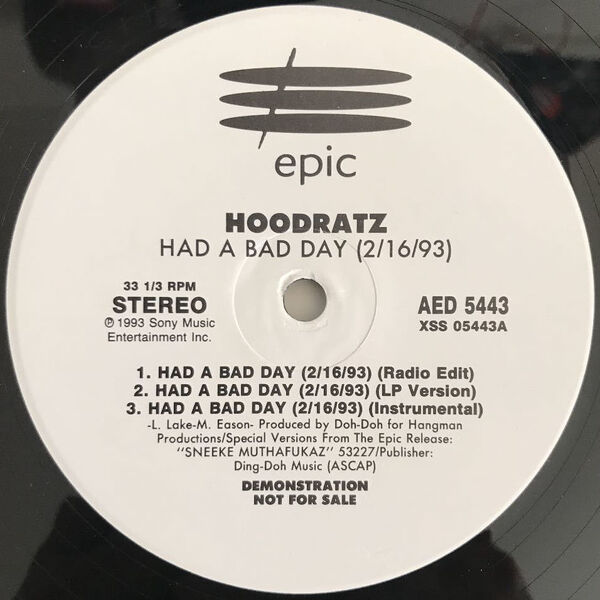 Hoodratz - Had A Bad Day (USオリジナル/プロモオンリー/Promo/ニュースクール)