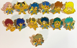  Saint Seiya pin z collection VOL.1 & VOL.2 yellow gold ...13 kind set Secret . pin bachi badge baji