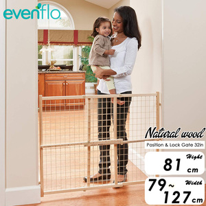  baby gate i-bn flow 81cm natural wood position & lock door way gate evenflo / delivery classification A