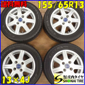 夏4本SET 会社宛送料無料 155/65R13×4J 73S ヨコハマ ECOS ES31 2020年製 アルミ ミニカ ＡＺワゴン キャロル プレオ 店頭交換OK NO,C2006