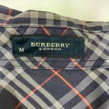 BURBERRY バーバリー シャツ サイズM ネイビー レッド チェック ノースリーブ ボタン 前開き シンプル 襟 コットン100％ ブラウス 3046_画像6