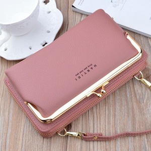 # shoulder bag * dark pink * long wallet card-case . purse pochette 