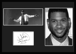 10種類!Usher/アッシャー/R&B/POP/サインプリント&証明書付きフレーム/BW/モノクロ/ディスプレイ (3-3W)