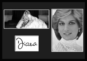 10種類!Princess Diana/Princess of Wales/ウェールズ公妃ダイアナ/サインプリント&証明書付きフレーム/BW/モノクロ/ディスプレイ (3-3W)