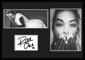 10種類!Rita Ora/リタ・オラ/R&B/Pop/UK/ポップ/歌手/アーティスト/サインプリント&証明書付きフレーム/BW/モノクロ/ディスプレイ(9-3W）