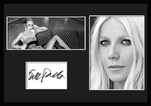 10 вид!Gwyneth Paltrow/gwines* Pal Toro -/ женщина super / автограф принт & сертификат имеется рама /BW/ монохромный / дисплей (7-3W)