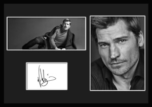 10種類!Nikolaj Coster-Waldau/ニコライ・コスター＝ワルドー/俳優/サインプリント&証明書付きフレーム/BW/モノクロ/ディスプレイ(1-3Ｗ）