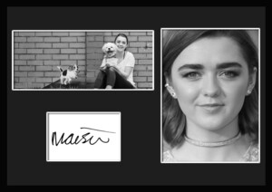 10種類!Maisie Williams/メイジー・ウィリアムズ/女優/サインプリント&証明書付きフレーム/BW/モノクロ/ディスプレイ(5-3W)