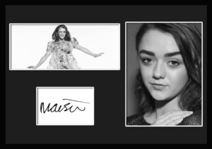 10種類!Maisie Williams/メイジー・ウィリアムズ/女優/サインプリント&証明書付きフレーム/BW/モノクロ/ディスプレイ(2-3W)