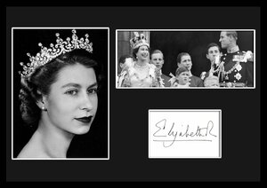 [ Elizabeth woman ./Elizabeth] Royal / Elizabeth 2./Elizabeth II/ autograph print & certificate attaching frame /BW/ monochrome / display (1-3W)