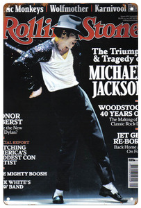  жестяная пластина табличка [ Michael * Jackson /Michael Jackson] Celeb / pop / музыка / постер / журнал способ / журнал / интерьер / ржавчина способ -10
