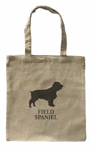 Dog Canvas tote bag/愛犬キャンバストートバッグ【Field Spaniel/フィールド・スパニエル】イヌ/ペット/シンプル/ナチュラル-179