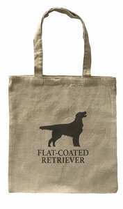 Dog Canvas tote bag/愛犬キャンバストートバッグ【フラットコーテッド・レトリーバー】イヌ/ペット/シンプル/ナチュラル-184