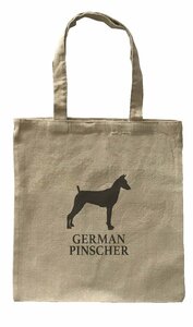 Dog Canvas tote bag/愛犬キャンバストートバッグ【German Pinscher/ジャーマン・ピンシャー】イヌ/ペット/シンプル/ナチュラル-199