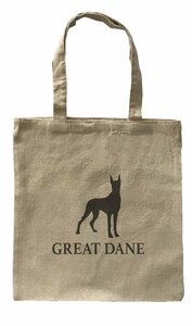 Dog Canvas tote bag/愛犬キャンバストートバッグ【Great Dane/グレート・デーン】ペット/シンプル/ナチュラル-215