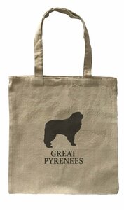 Dog Canvas tote bag/愛犬キャンバストートバッグ【Great Pyrenees/グレート・ピレニーズ】ペット/シンプル/ナチュラル-217