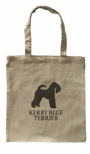 Dog Canvas tote bag/愛犬キャンバストートバッグ【Kerry Blue Terrier/ケリー・ブルー・テリア】ペット/シンプル/ナチュラル-266