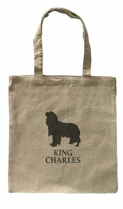 Dog Canvas tote bag/愛犬キャンバストートバッグ【king charles/キング・チャールズ】ペット/シンプル/ナチュラル-267