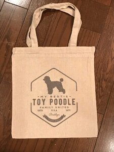 Dog Canvas tote bag/愛犬キャンバストートバッグ【Toy poodle/トイプードル】ペット/シンプル/ナチュラル-1