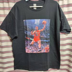 NBA デニスロッドマン DENNIS RODMAN ビッグプリント Tシャツ【Lサイズ】◆送料無料/新品