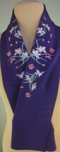 963 カラー刺繍半衿 紫地 蘭　◎素敵は半襟でお着物をお楽しみ下さい_画像4