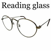 40代からの大人メガネ　リーディンググラス　アンティークゴールドフレーム　ブルーライト、紫外線カットレンズ仕様　ケース付ユニセックス_画像1