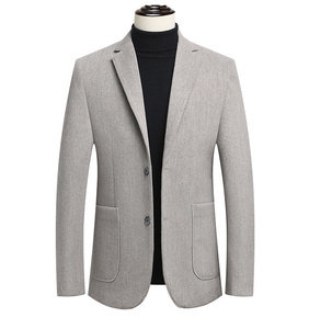 新品★ウールコート メンズ 紳士 ビジネスジャケット ブレザージャケット スーツ【ベージュ、ネイビー選択可】Ｌ