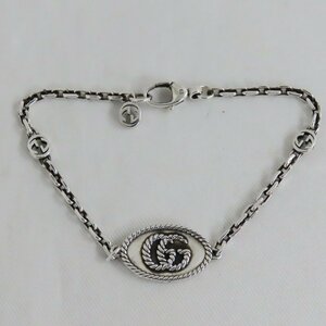 Ts753652 Gucci double G bracele silver 925 approximately 11.3g #19 unisex GUCCI beautiful goods 