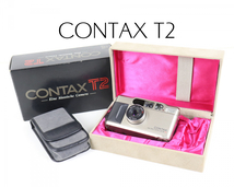 【通電OK】CONTAX T2 Carl Zeiss Sonnar 38mm F2.8 T* コンタックス コンパクトフィルムカメラ 外箱付き チタンシルバー 120JNHK84_画像1