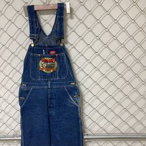 80's Dickies Dickies нашивка есть Denim комбинезон 28×34